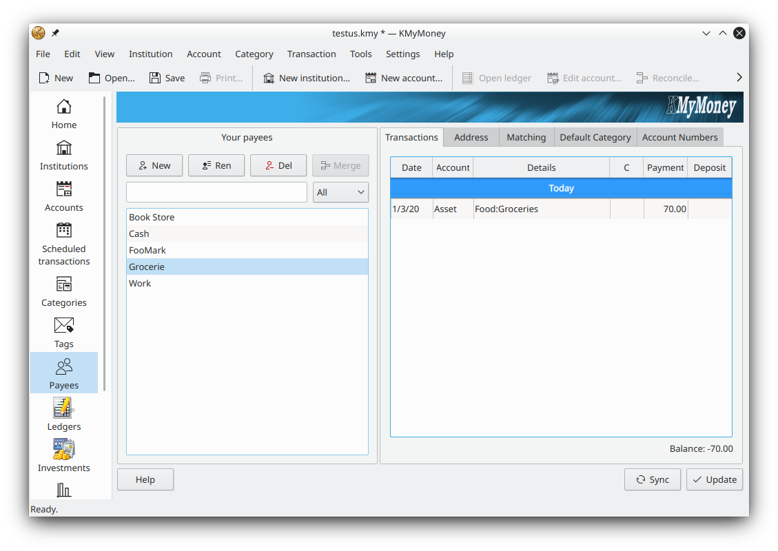KMyMoney tutorial scheduled transactions view